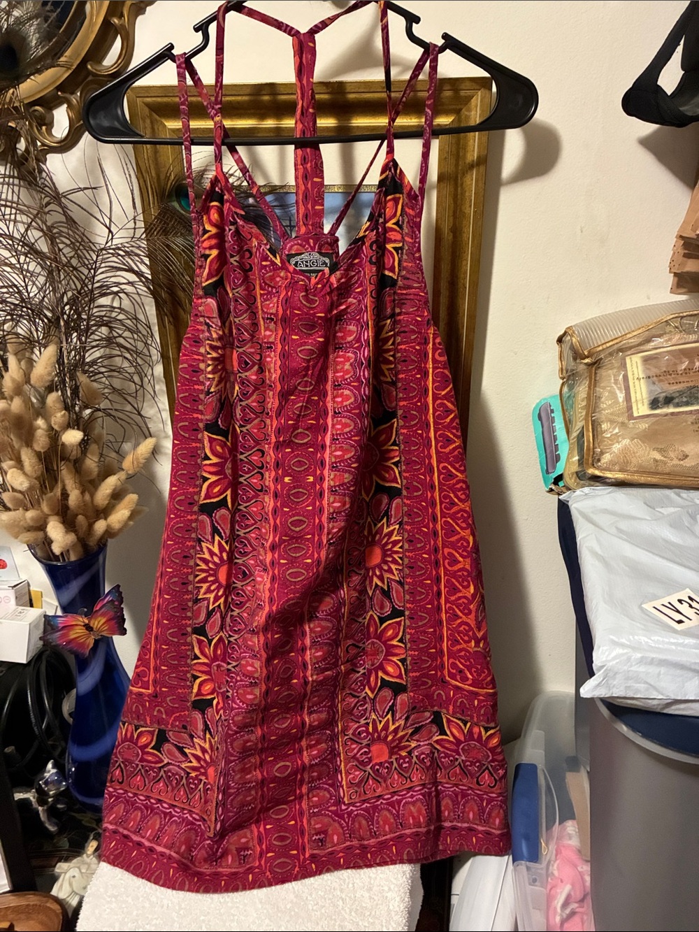 Angie Red Floral Strappy Mini Dress